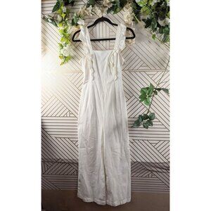 Urban Outfitters BDG Emmey Ruffle Jumpsuit White Size Small